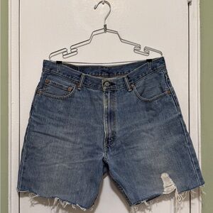Levi's Blue Distressed Women's Denim Mid-Thigh Shorts